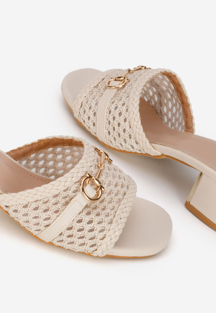 Ciabatte con tacco Giustinia beige
