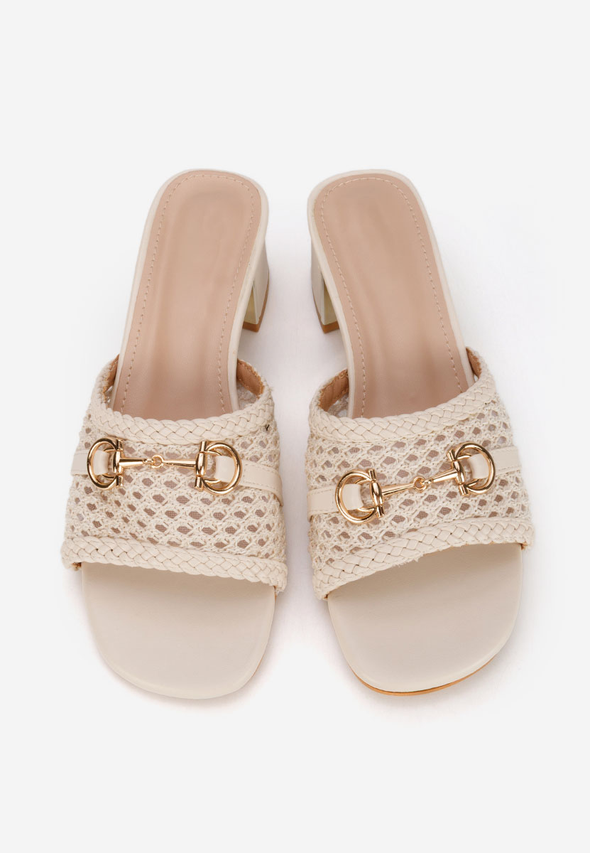 Ciabatte con tacco Giustinia beige