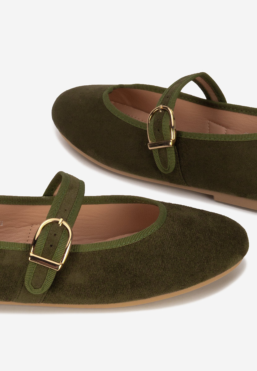 Ballerine con cinturino Alecsona verdi
