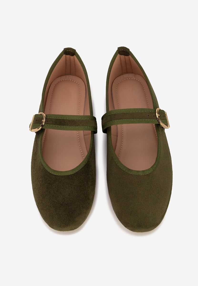 Ballerine con cinturino Alecsona verdi