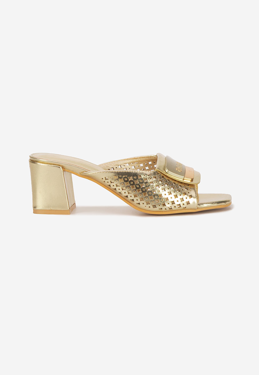 Ciabatte con tacco Carmenia oro