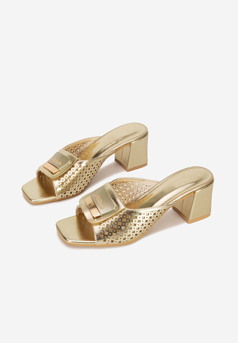 Ciabatte con tacco Carmenia oro