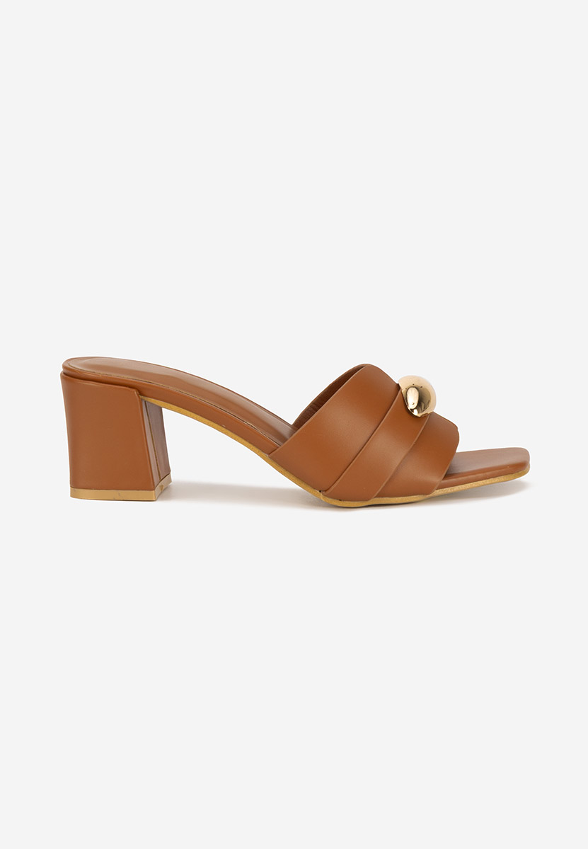 Ciabatte con tacco Siminea camel
