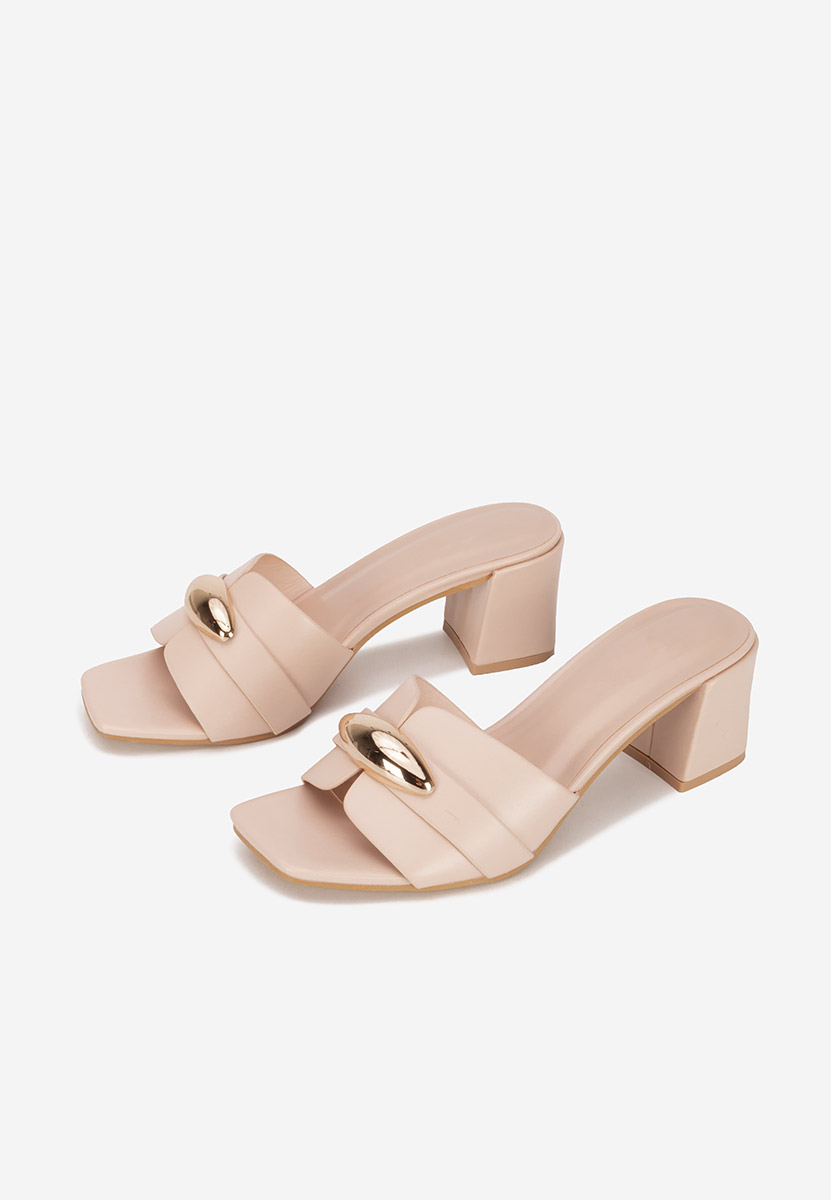 Ciabatte con tacco Siminea beige