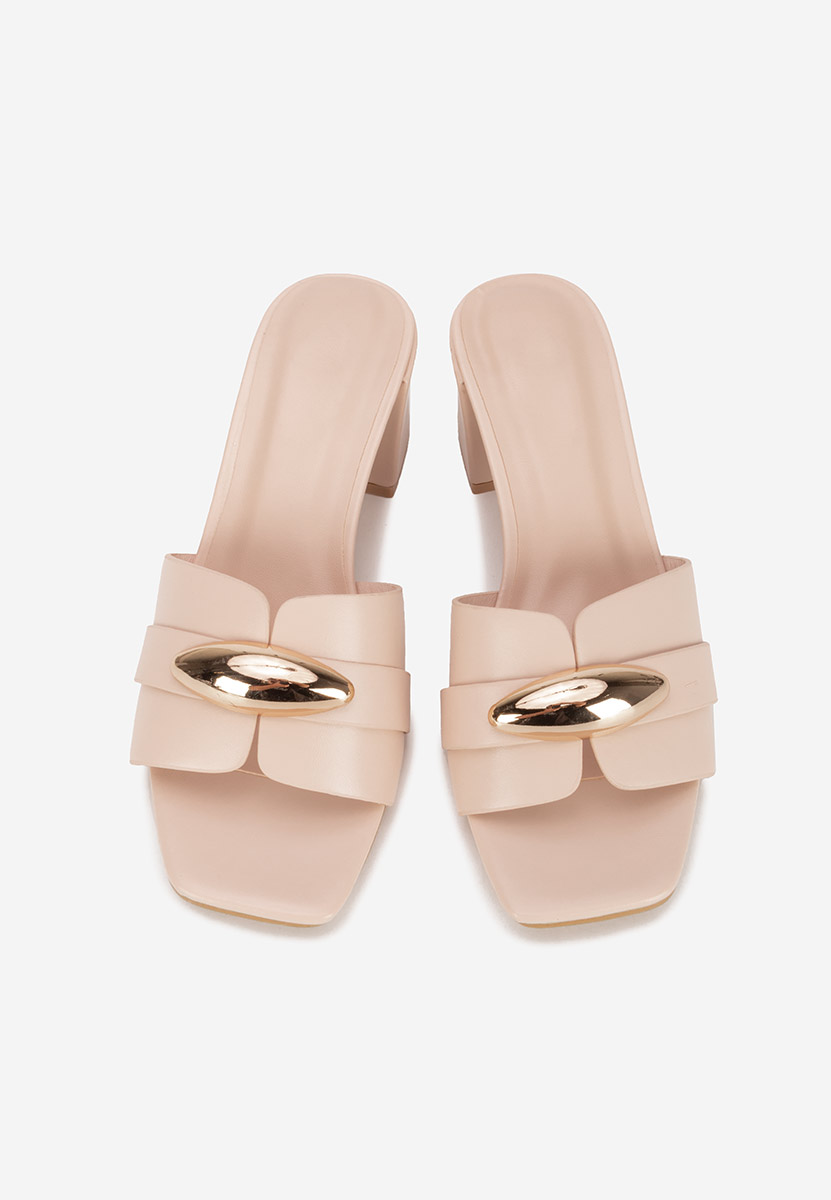 Ciabatte con tacco Siminea beige