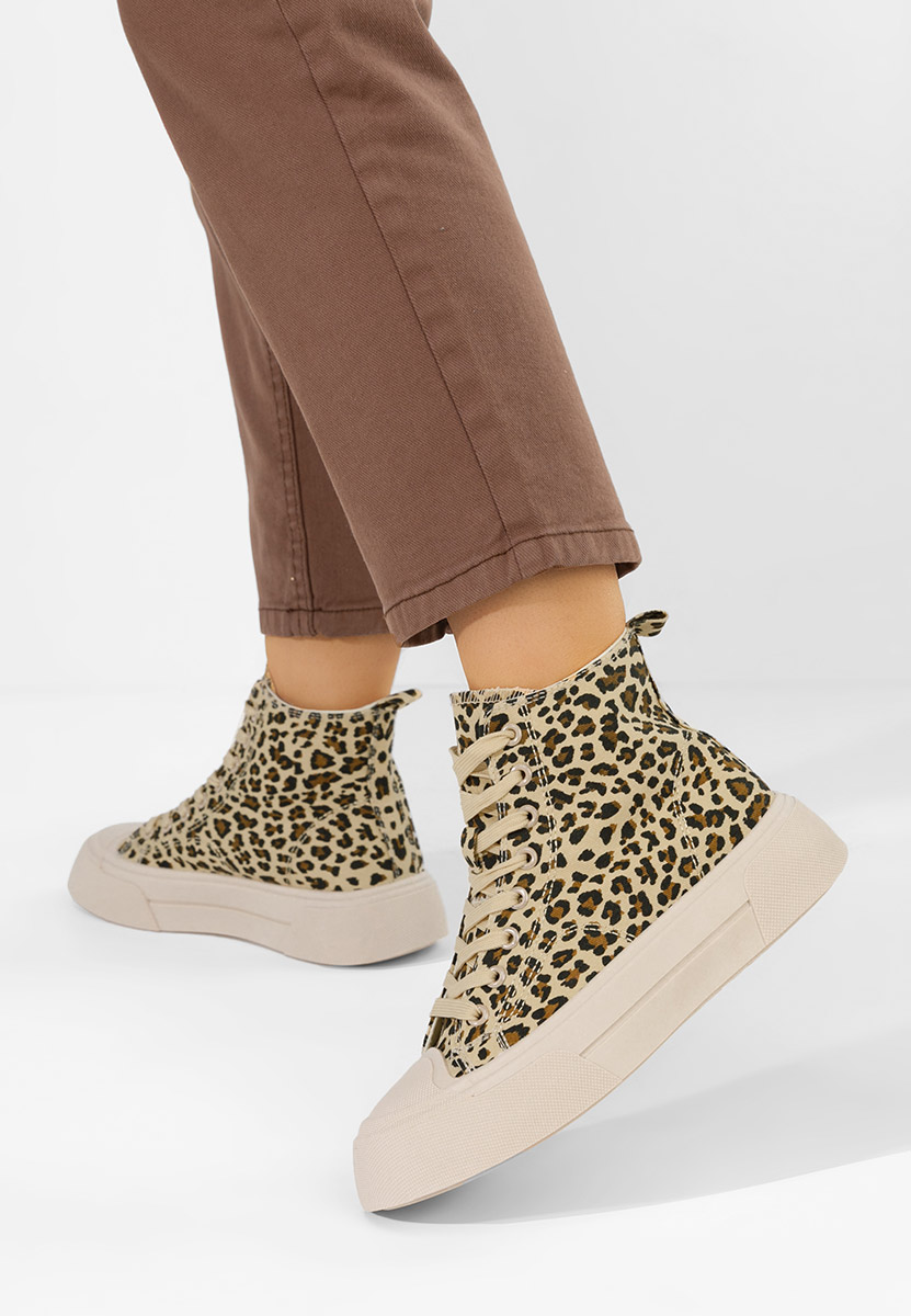 Scarpe da ginnastica High-Top Minoda leopardi