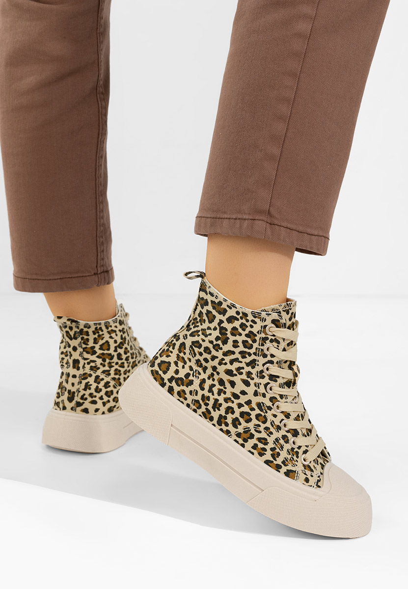 Scarpe da ginnastica High-Top Minoda leopardi