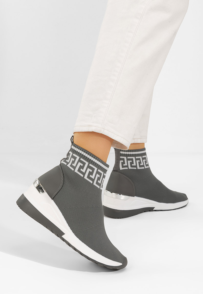 Sneakers donna alte tipo calzino Ofelina grigio