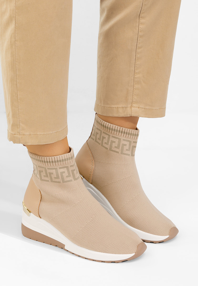 Sneakers donna alte tipo calzino Ofelina beige