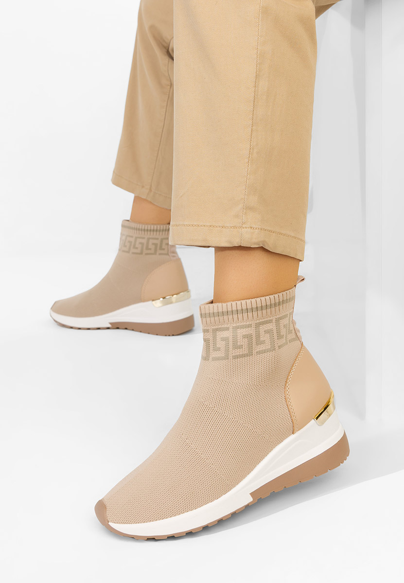 Sneakers donna alte tipo calzino Ofelina beige