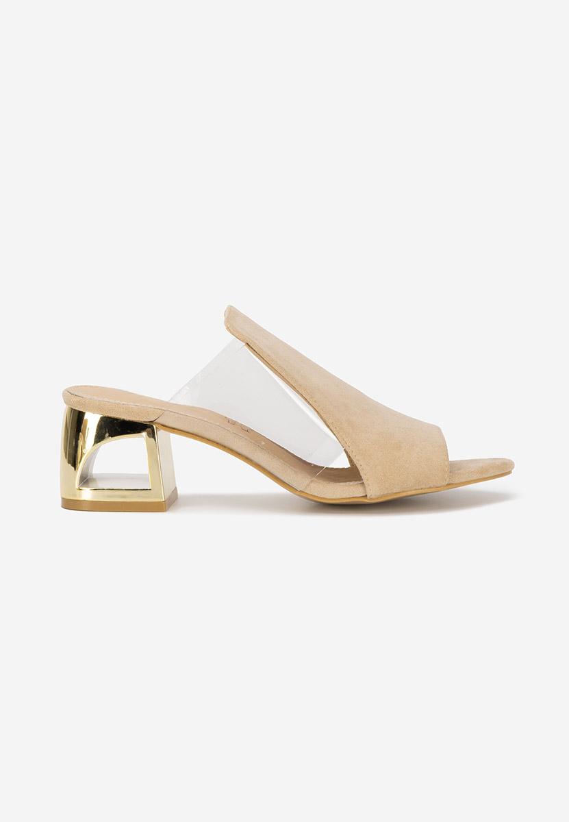 Ciabatte con tacco Floriana beige
