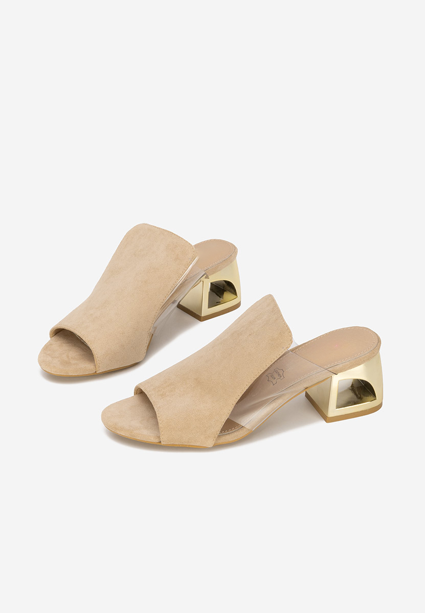 Ciabatte con tacco Floriana beige