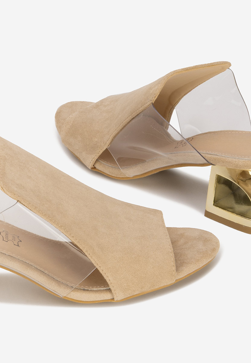 Ciabatte con tacco Floriana beige