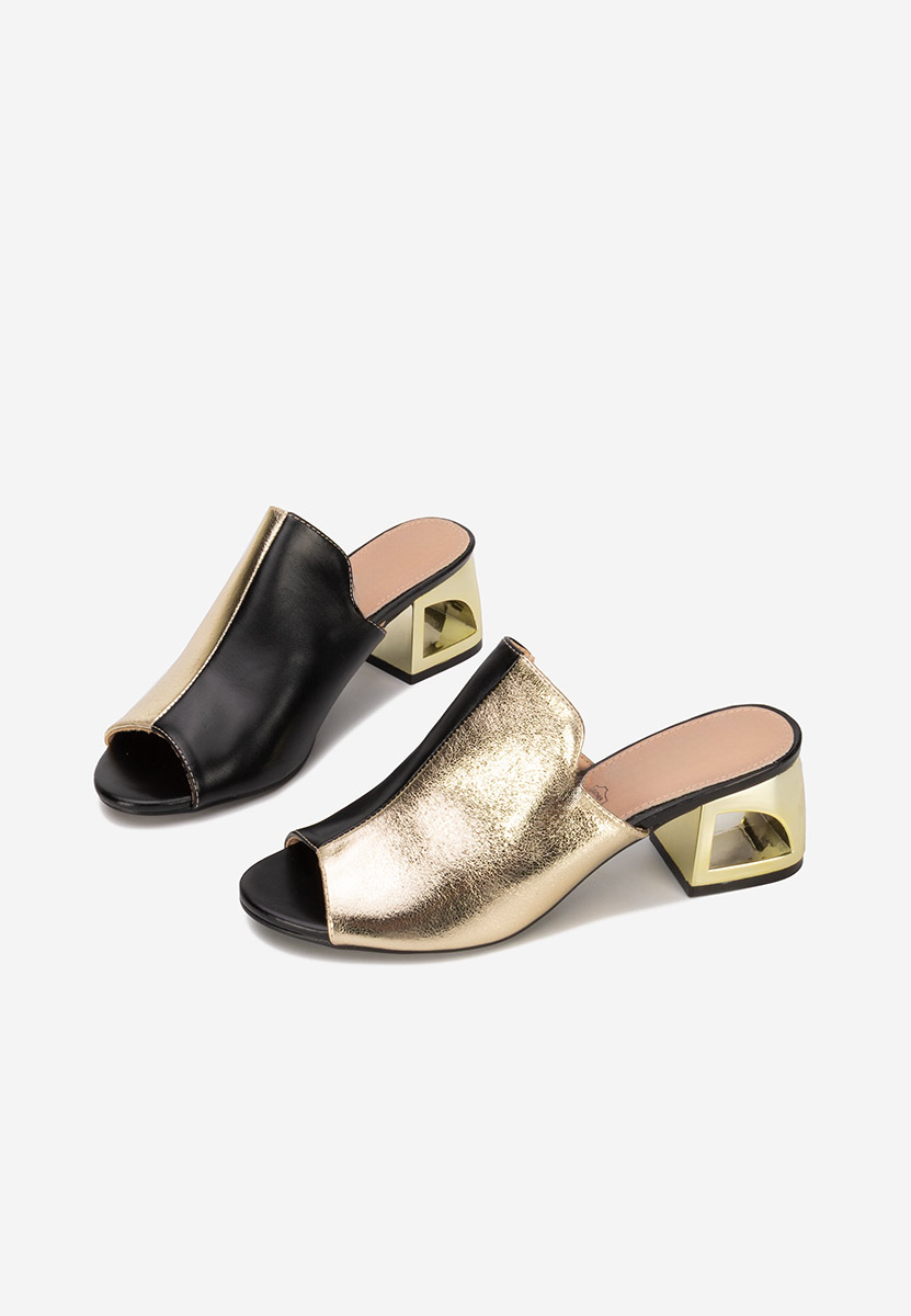 Ciabatte con tacco Floriana V2 oro