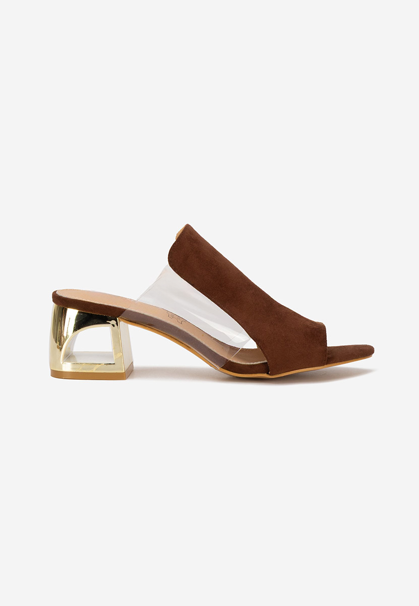 Ciabatte con tacco Floriana marrone