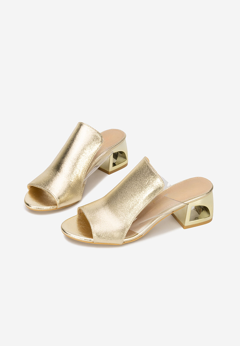 Ciabatte con tacco Floriana oro