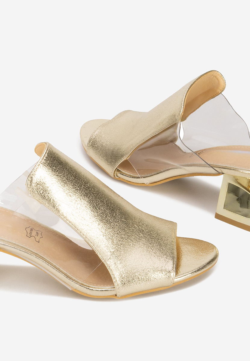 Ciabatte con tacco Floriana oro