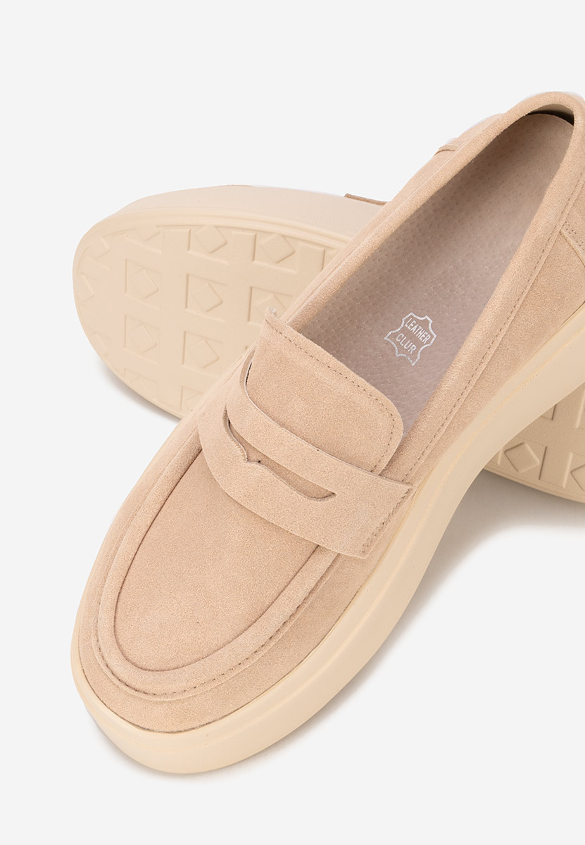 Mocassini donna platform Herminia beige