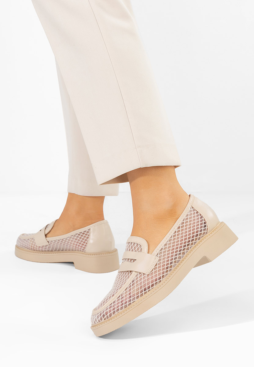 Mocassini da donna Cristtela beige