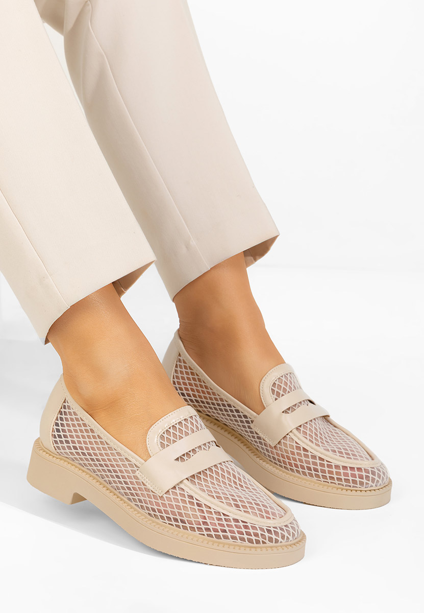 Mocassini da donna Cristtela beige