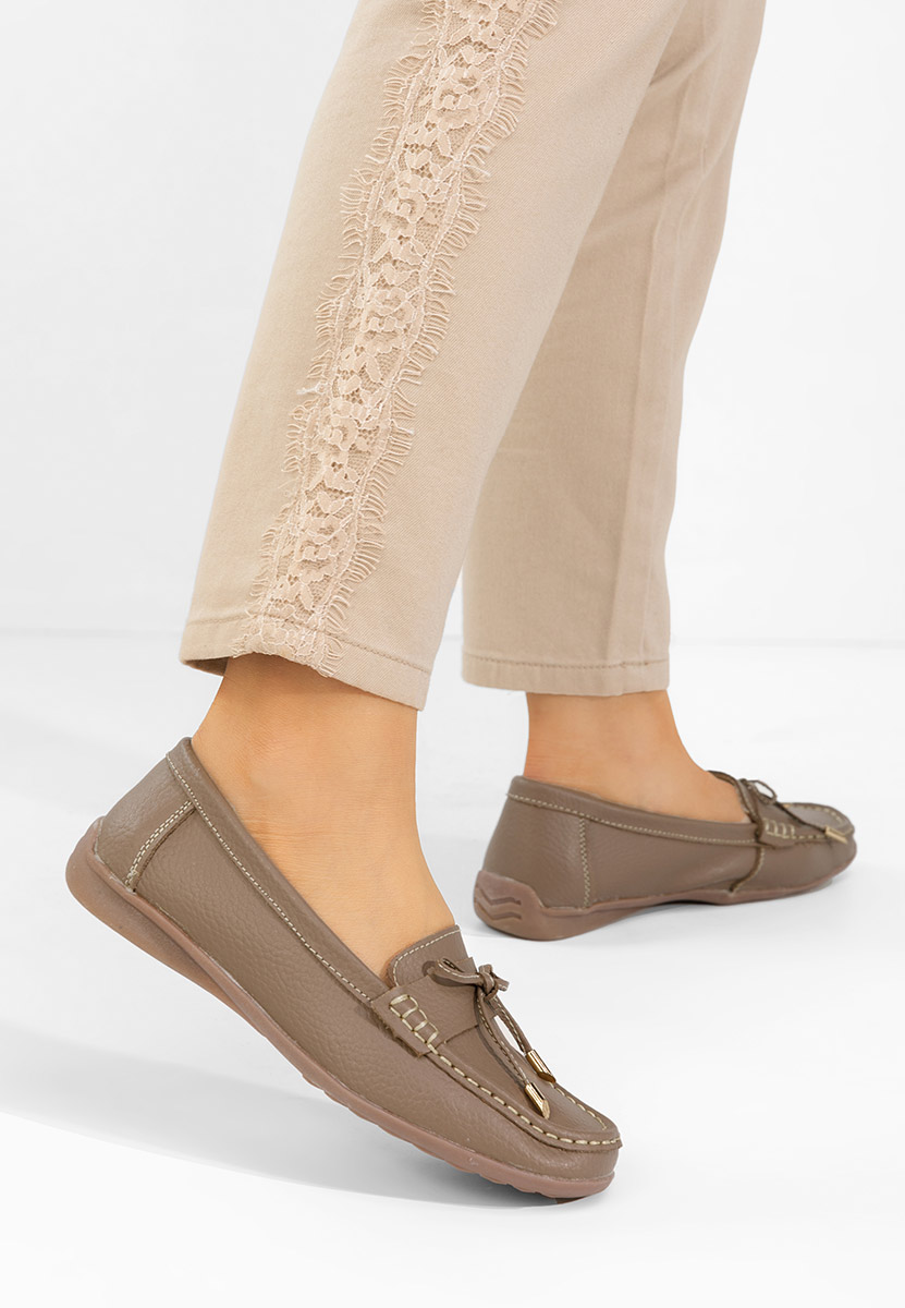 Mocassini donna pelle Nemesia cachi