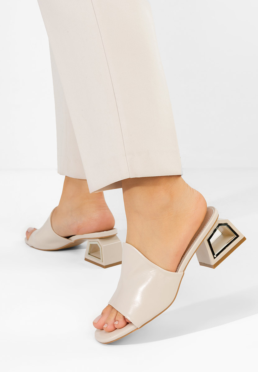 Ciabatte con tacco Alesandria beige