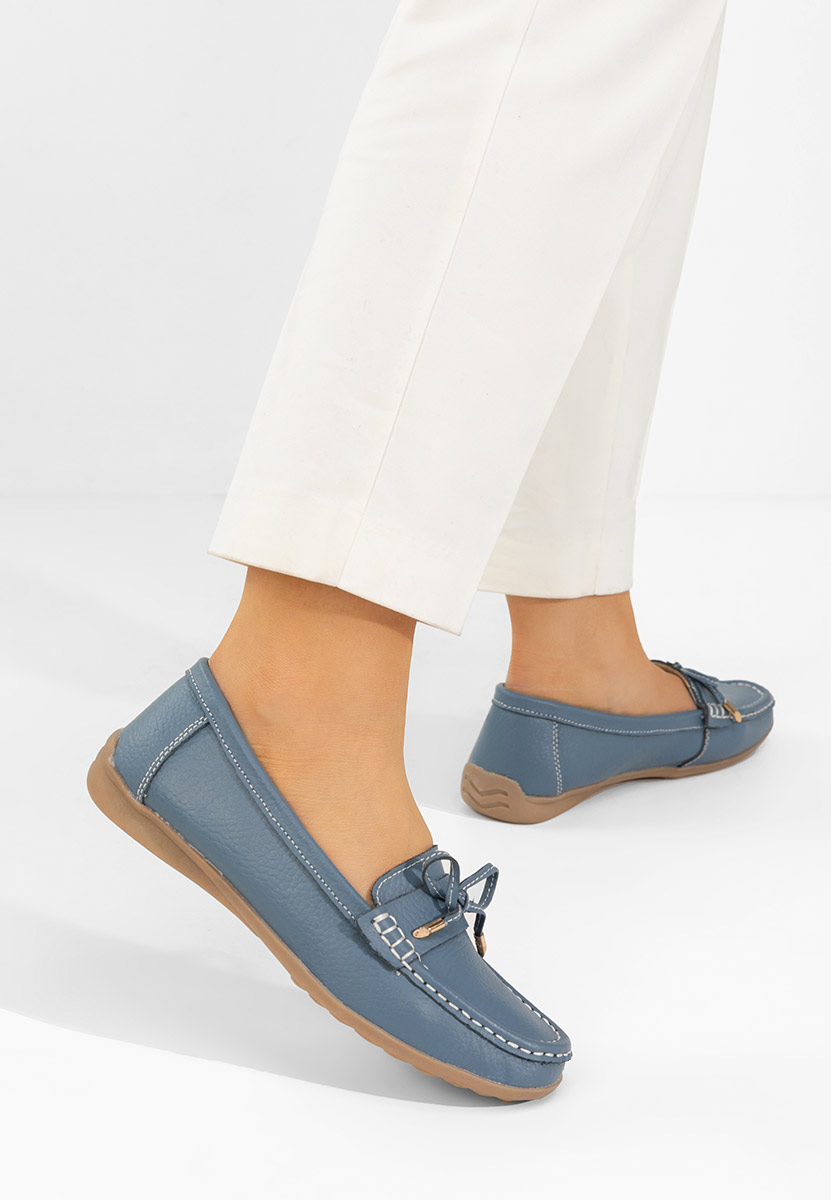 Mocassini donna pelle Nemesia blu