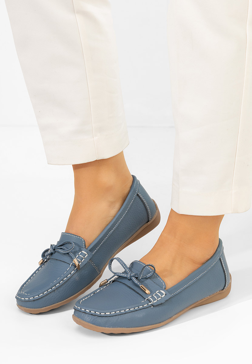 Mocassini donna pelle Nemesia blu