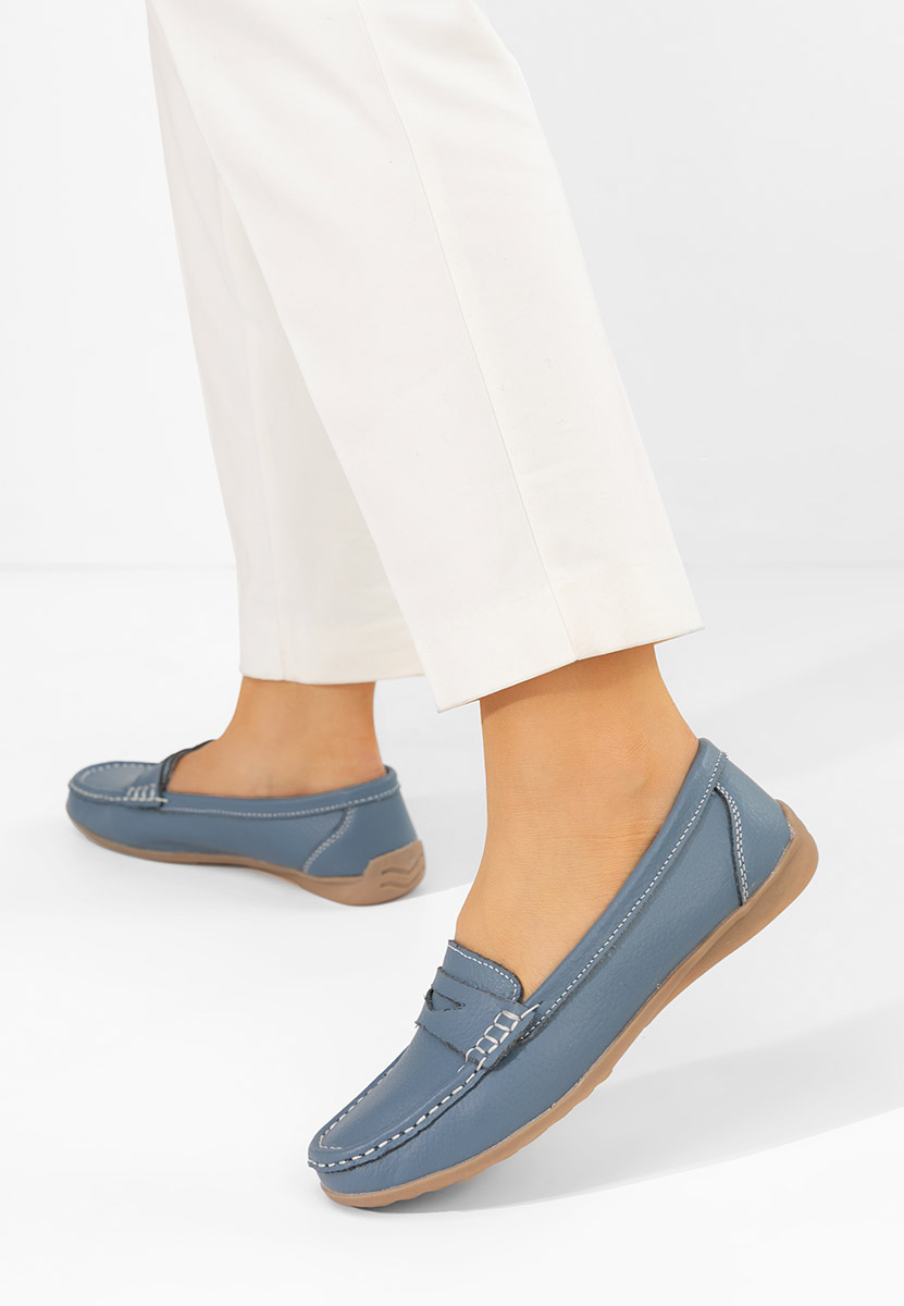 Mocassini donna pelle Cheria blu