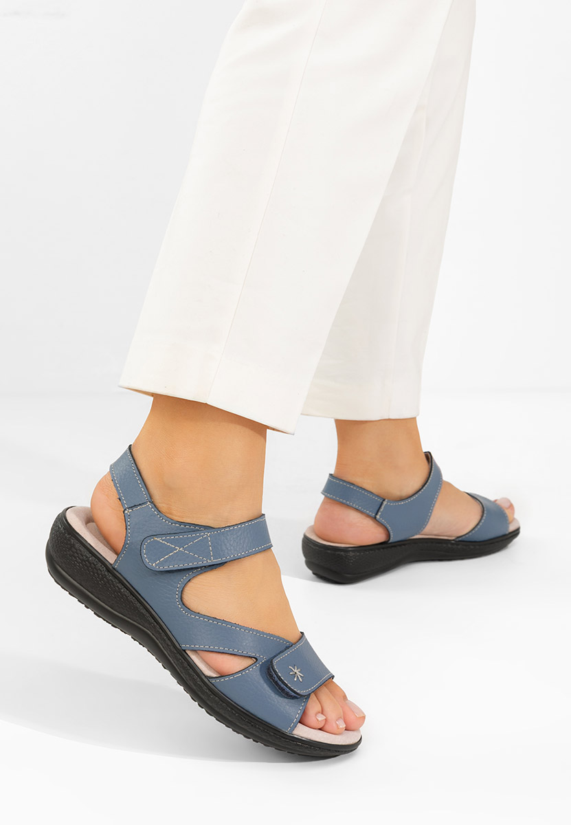 Sandali cuoio Cruella blu