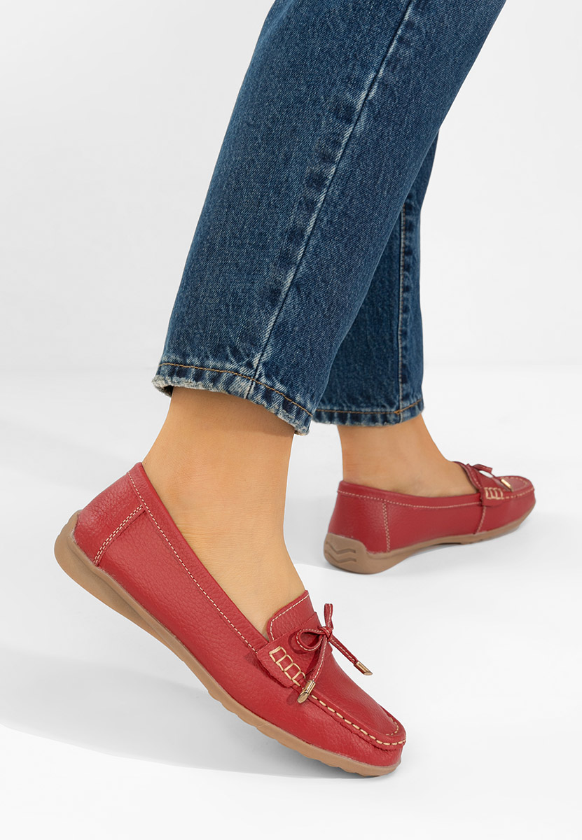 Mocassini donna pelle Nemesia rosso