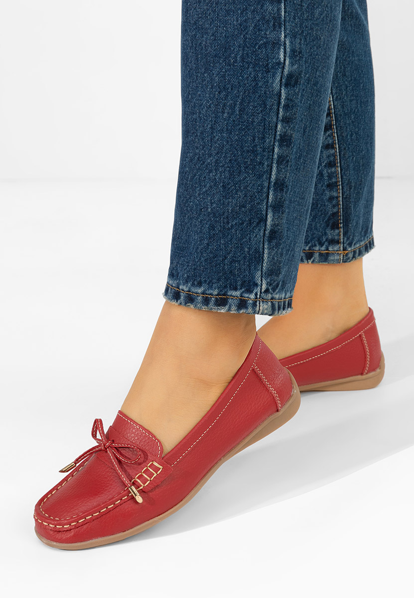 Mocassini donna pelle Nemesia rosso