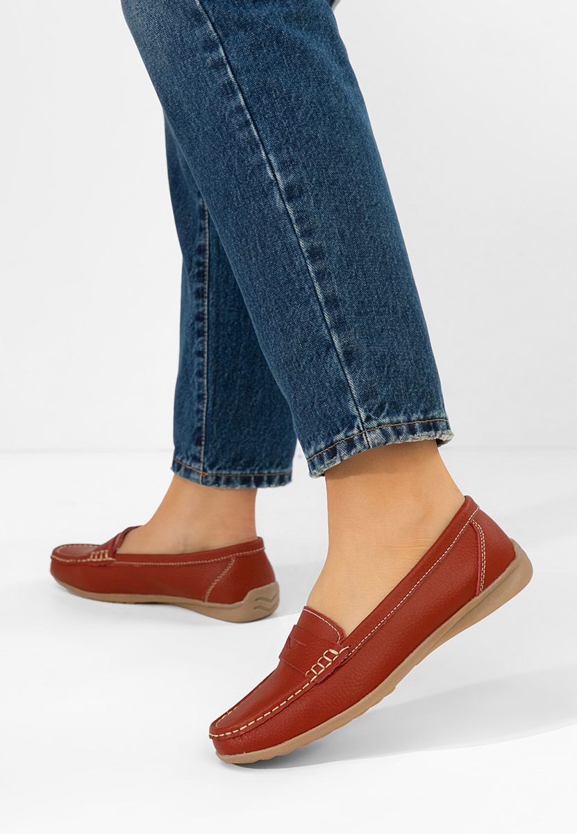 Mocassini donna pelle Cheria rosso