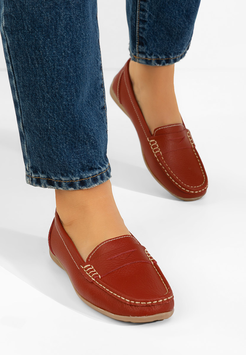 Mocassini donna pelle Cheria rosso