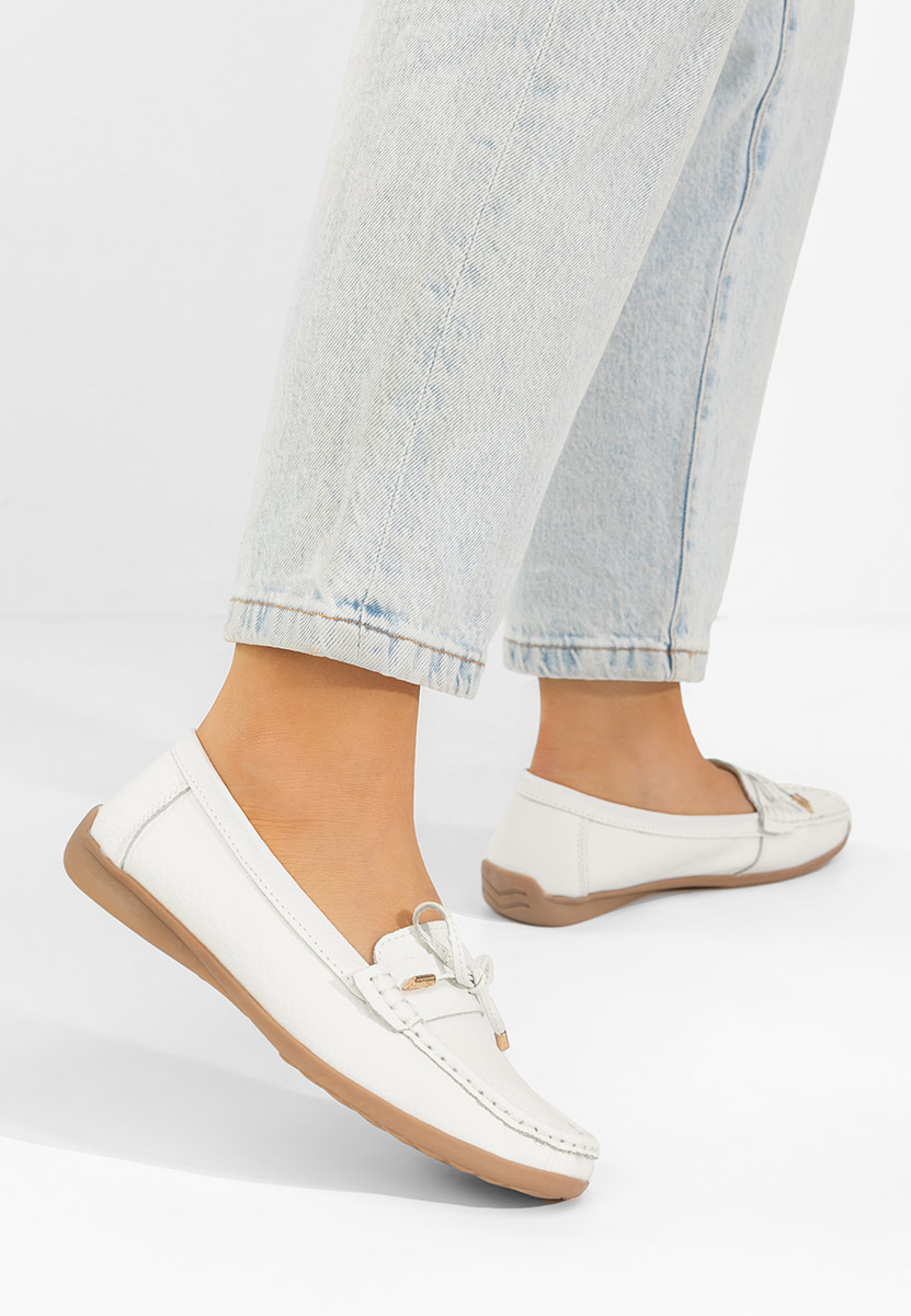 Mocassini donna pelle Nemesia bianchi