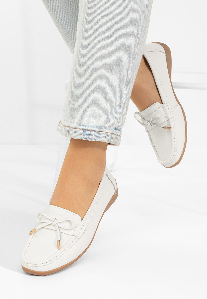 Mocassini donna pelle Nemesia bianchi
