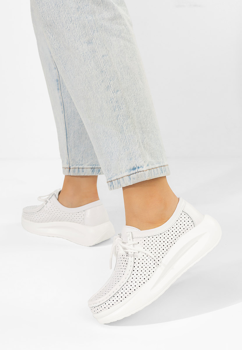 Mocassini donna pelle Eveliana bianchi