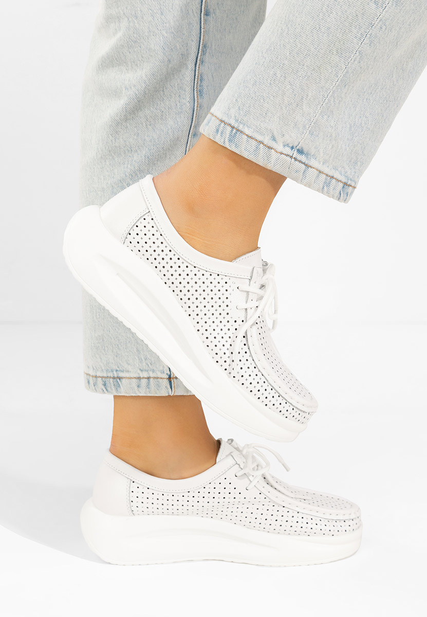 Mocassini donna pelle Eveliana bianchi