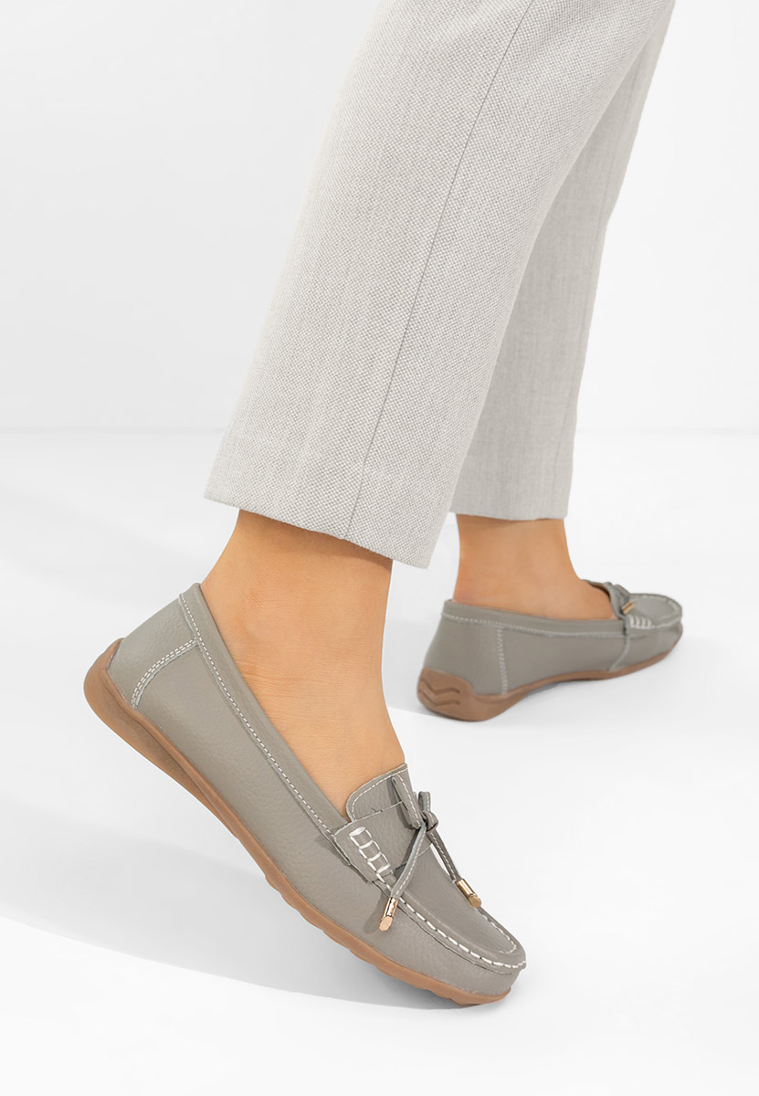 Mocassini donna pelle Nemesia grigio