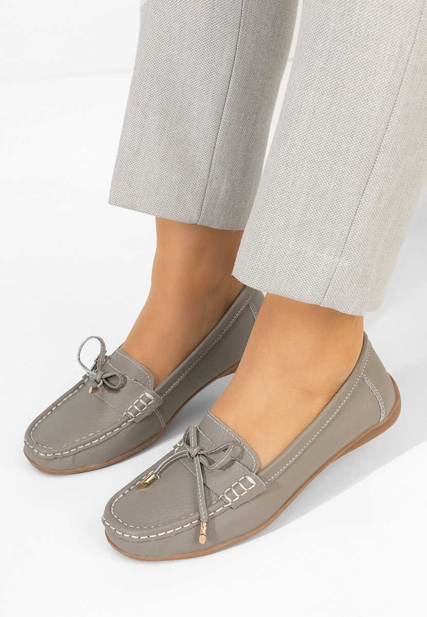 Mocassini donna pelle Nemesia grigio