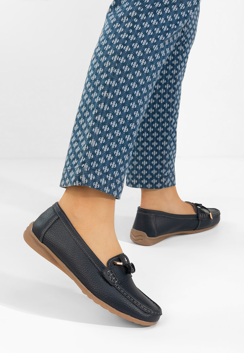 Mocassini donna pelle Nemesia blu marine