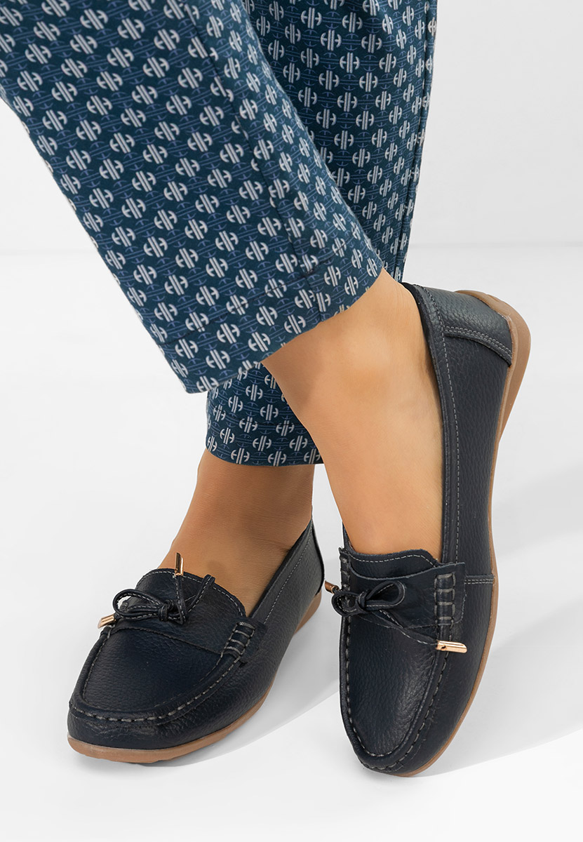 Mocassini donna pelle Nemesia blu marine