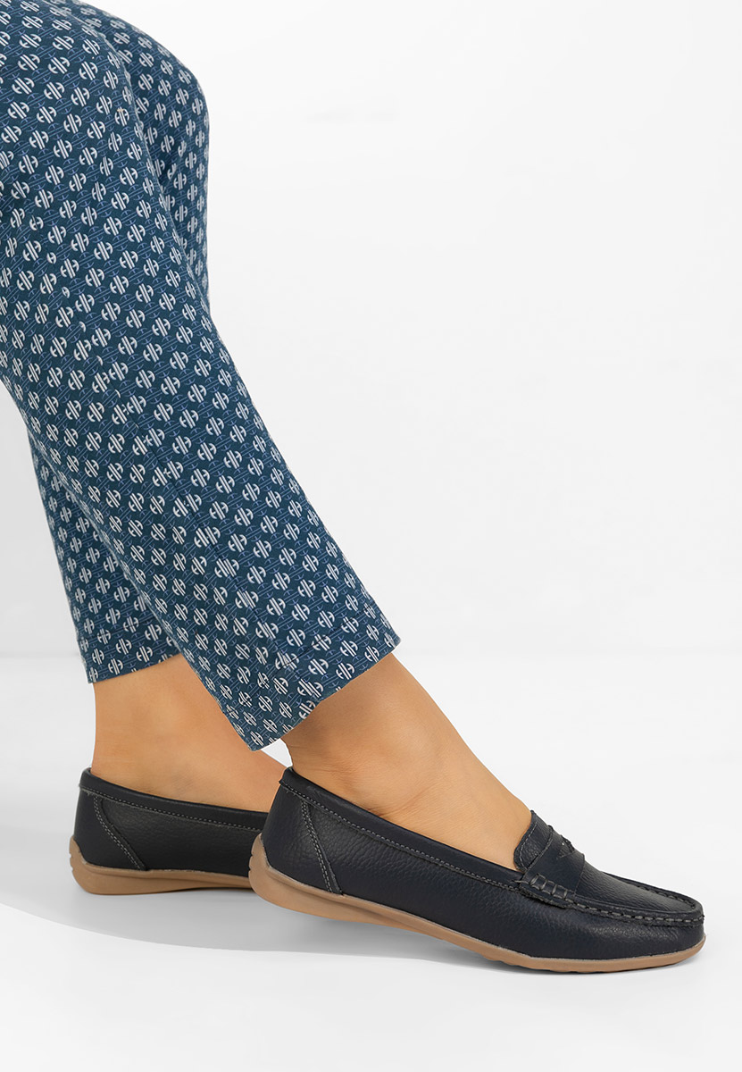 Mocassini donna pelle Cheria blu marine