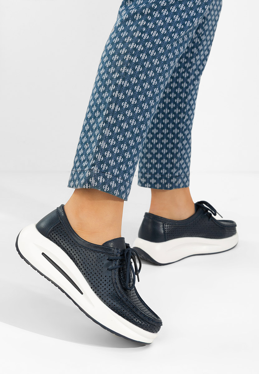 Mocassini donna pelle Eveliana blu marine