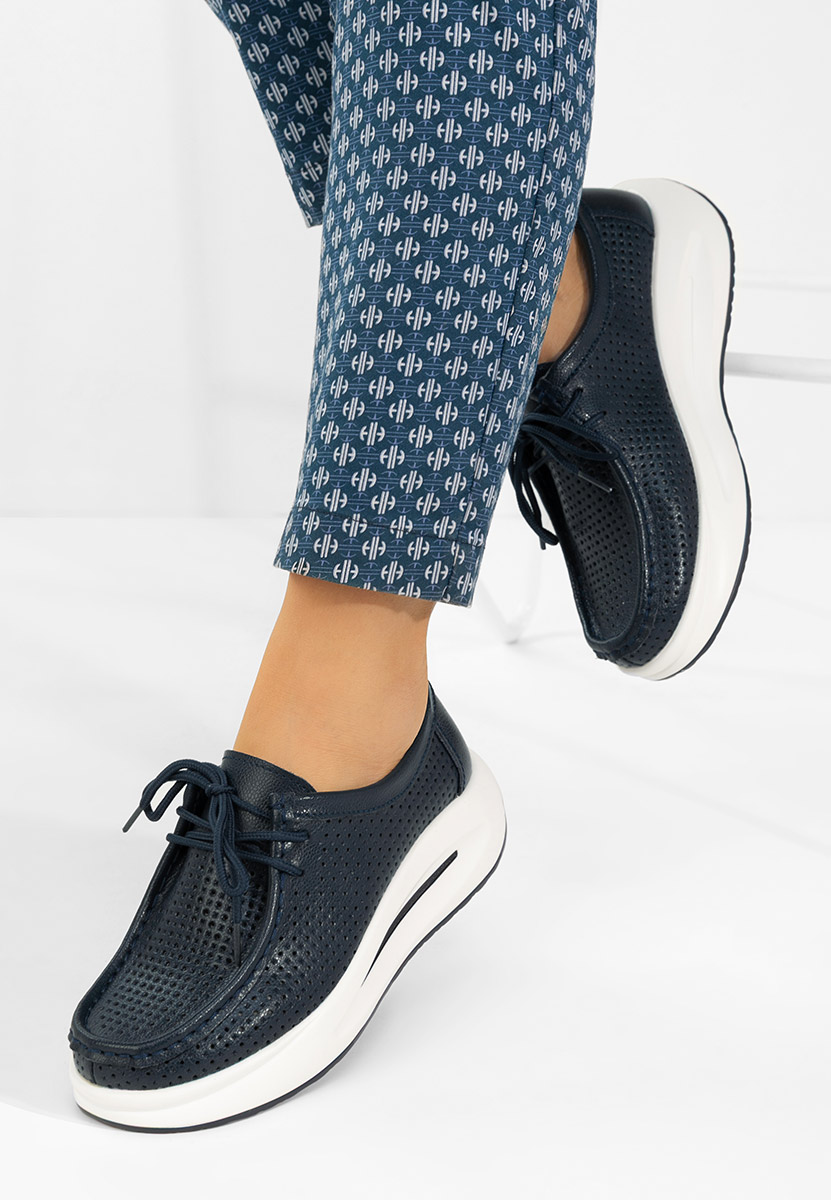 Mocassini donna pelle Eveliana blu marine