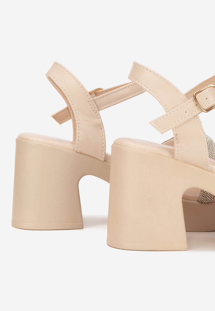 Sandali con tacco largo Jadina beige