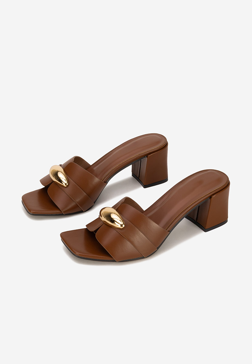 Ciabatte con tacco Siminea marrone