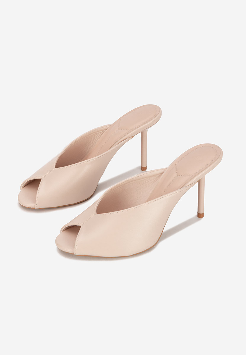 Ciabatte con tacco Sidina beige
