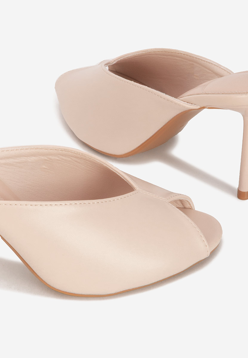 Ciabatte con tacco Sidina beige