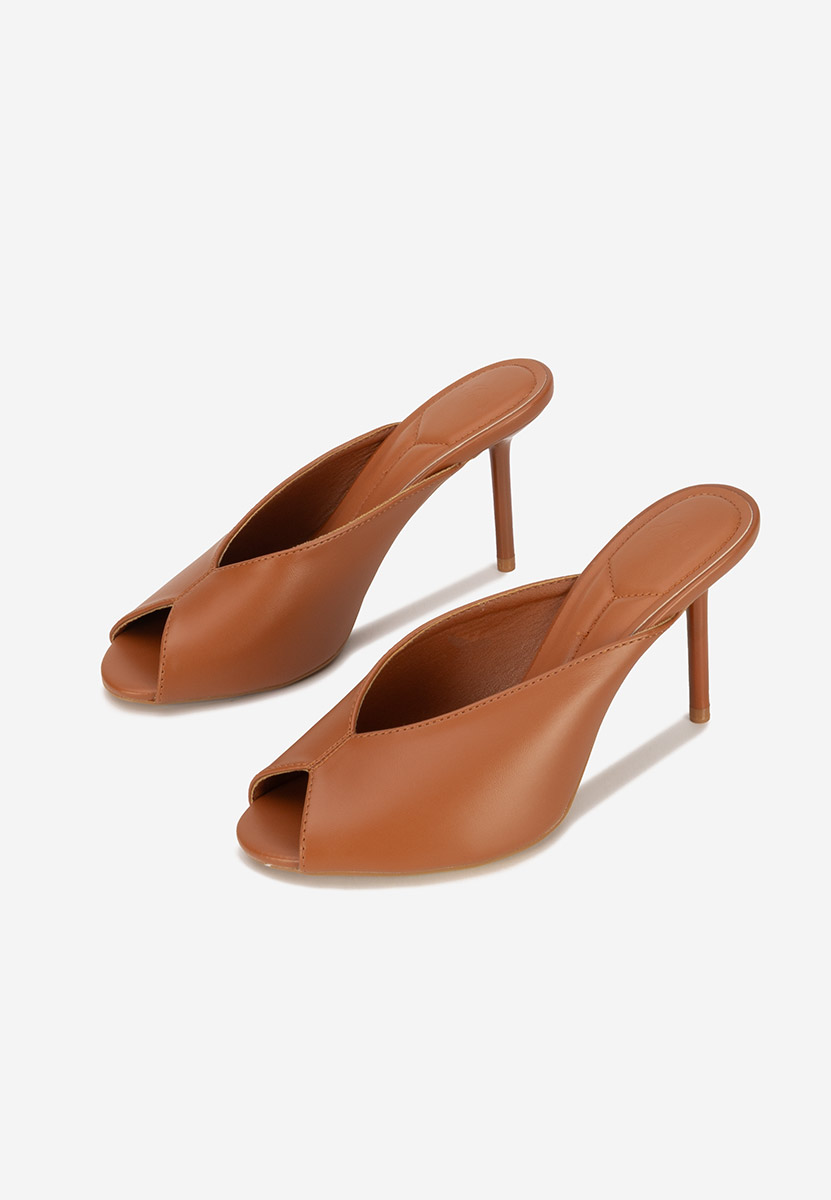 Ciabatte con tacco Sidina camel
